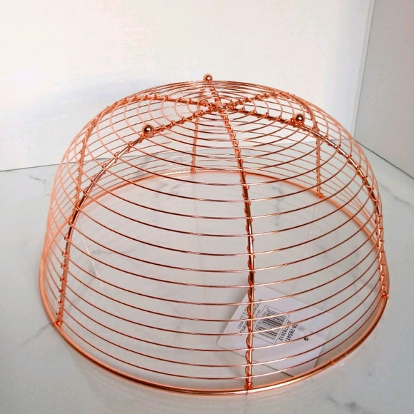 New Rose Gold Wire Fruit Basket 11" Diameter - Picture 3 of 4